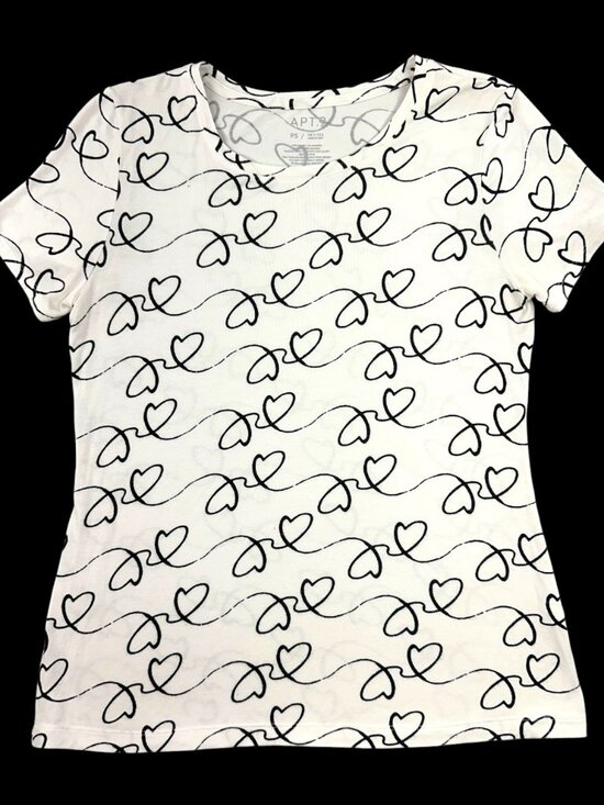Apt. 9 Tops - Apt. 9 Short Sleeve Heart Doodle Tee